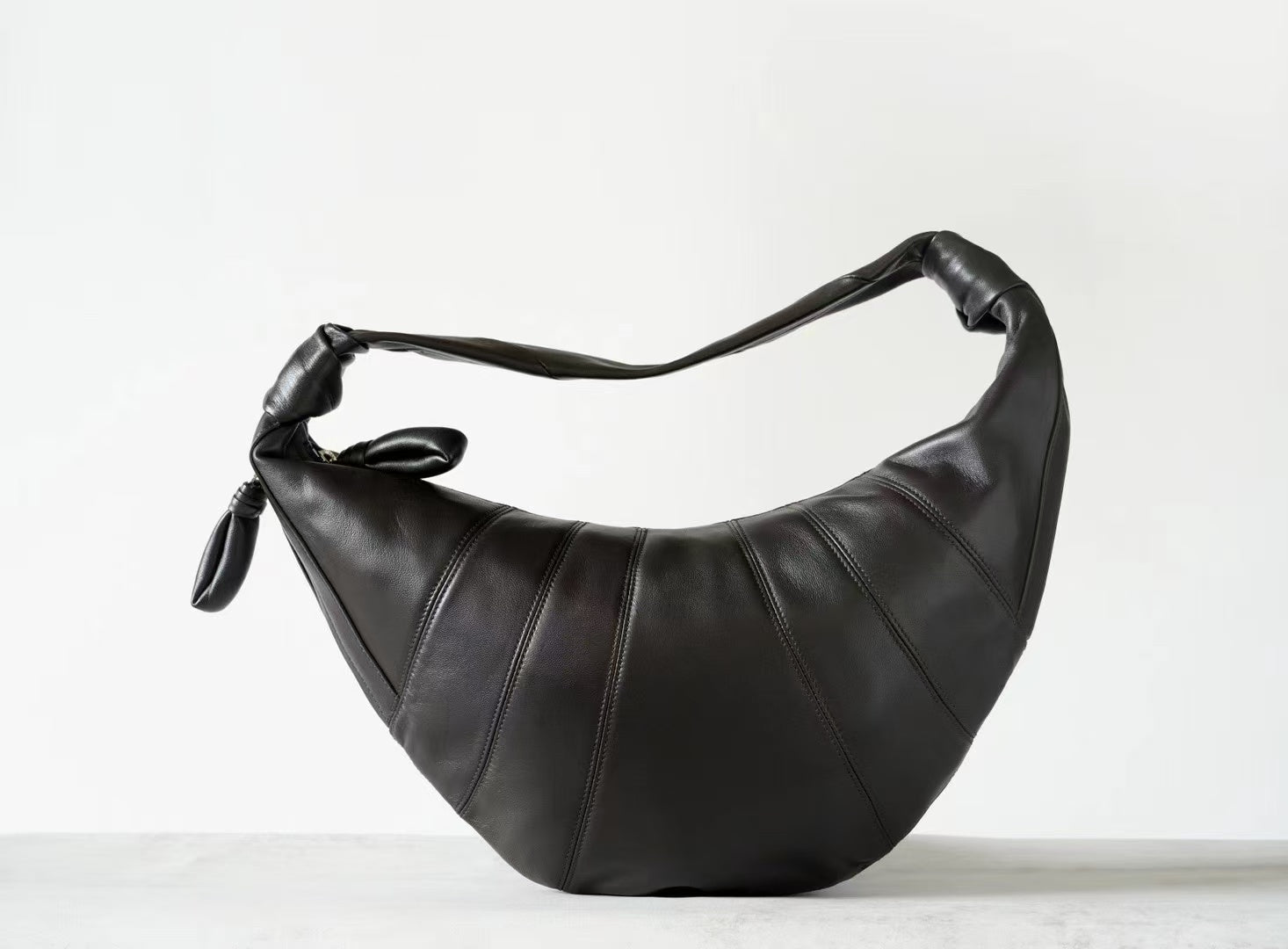 Leather Women's lamb's horn shape bag handbage genuine leather women's bag - YZ Lether