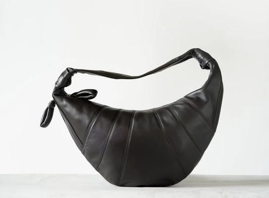 Leather Women's lamb's horn shape bag handbage genuine leather women's bag - YZ Lether