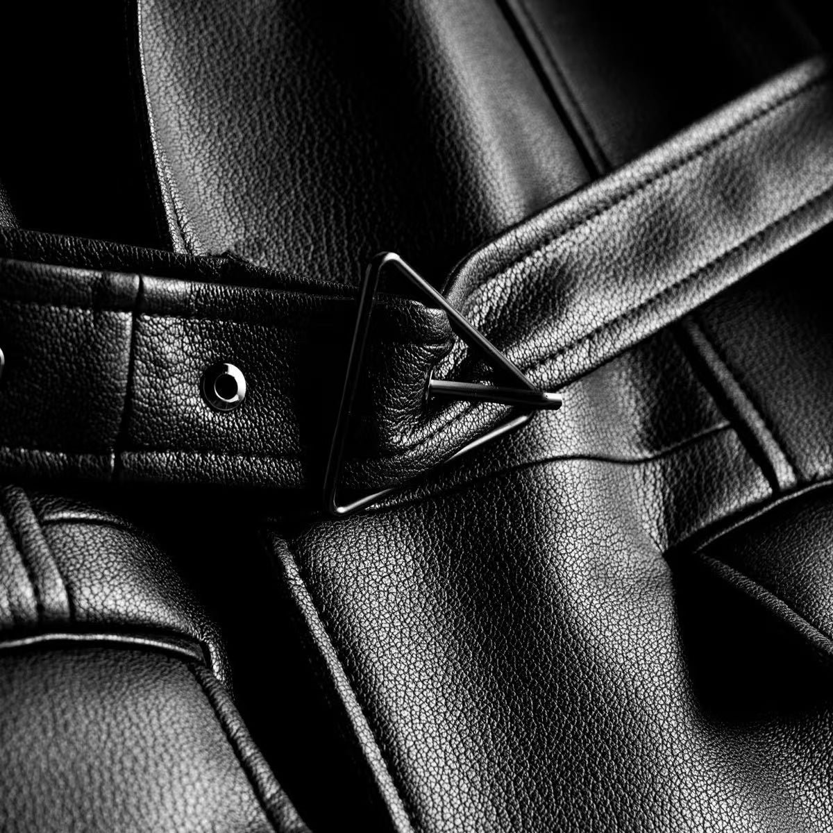 Women's sheep leather black coat classic fashionable spring-automn women's casual top - YZ Lether