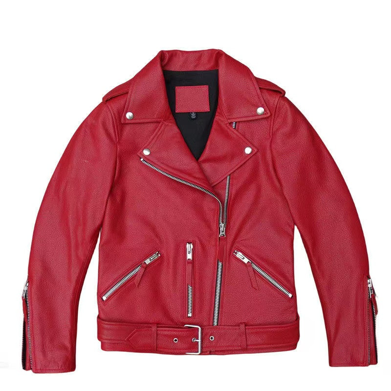 Women's sheep leather jacket classic spring-automn women's top - YZ Lether