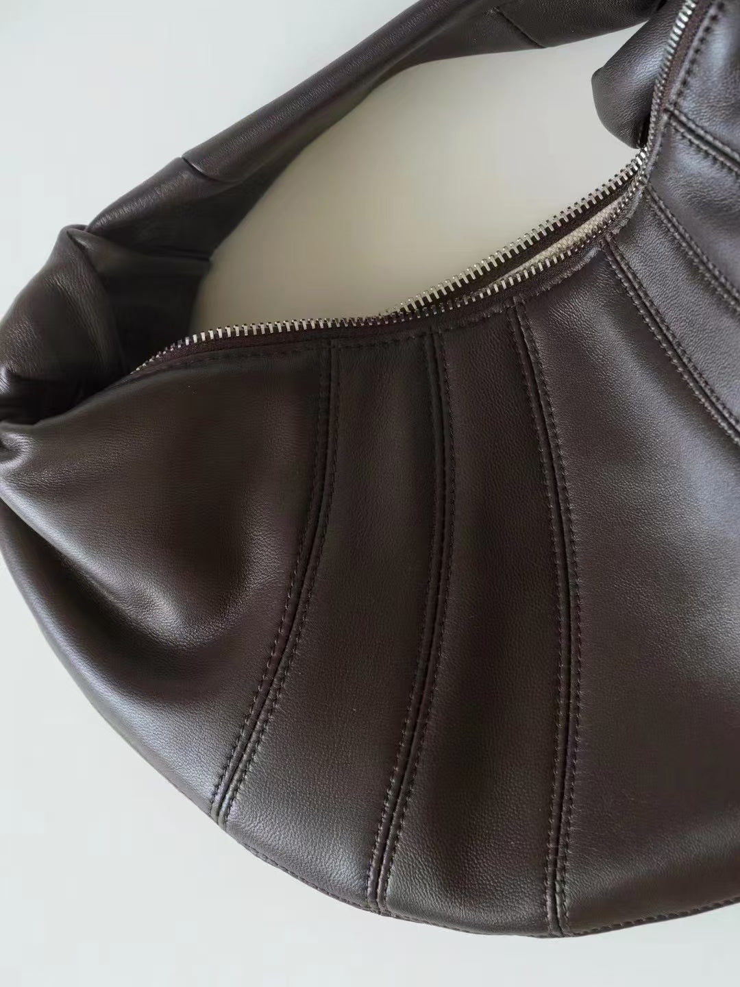 Leather Women's lamb's horn shape bag handbage genuine leather women's bag - YZ Lether