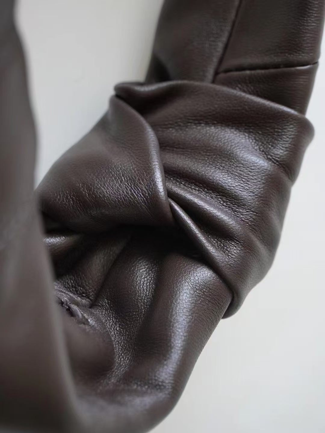 Leather Women's lamb's horn shape bag handbage genuine leather women's bag - YZ Lether