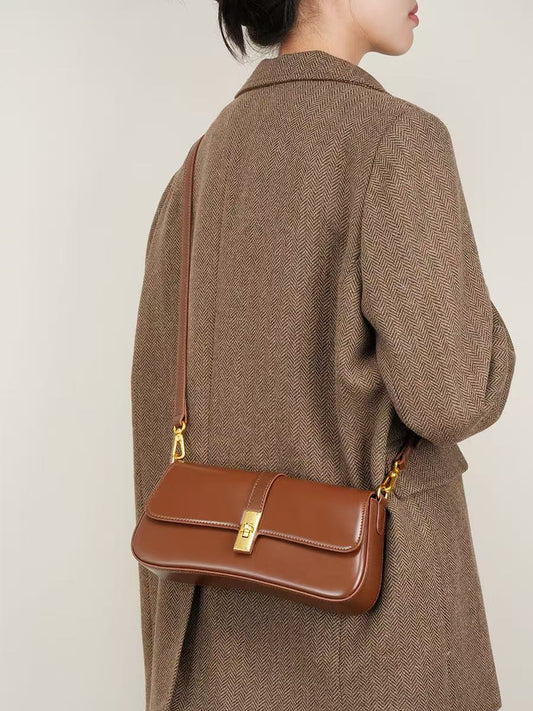 Leather women's cow leather hand bag one-shoulder versatile large-capacity tote bag crossbody bag genuine leather women's bag B10 - YZ Lether