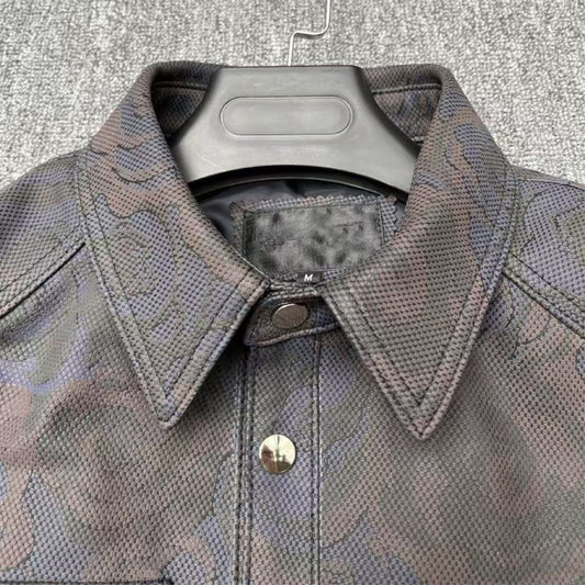 Men's cow leather shirts blouse inner layer classic casual men top2 - YZ Lether