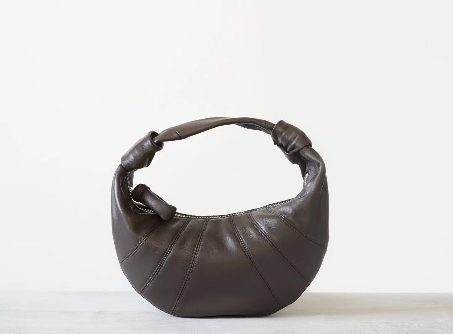 Leather Women's lamb's horn shape bag handbage genuine leather women's bag - YZ Lether
