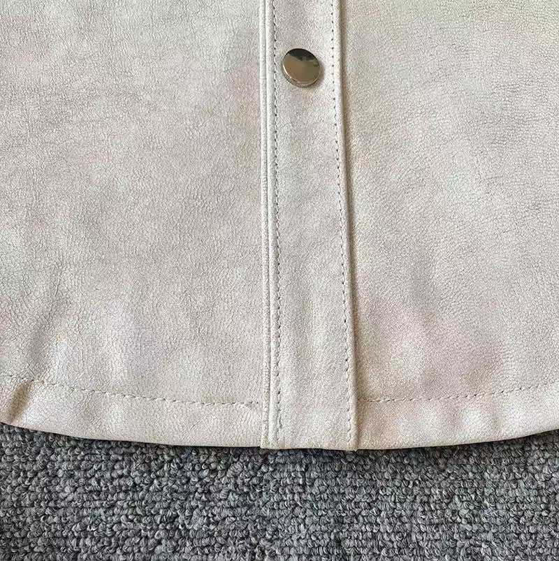 Men's cow leather shirts blouse inner layer classic casual men top - YZ Lether
