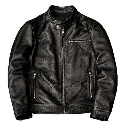 Men's cowhide leather flight spring-autumn motorcycle coat classic warm men's jacket A103 - YZ Lether