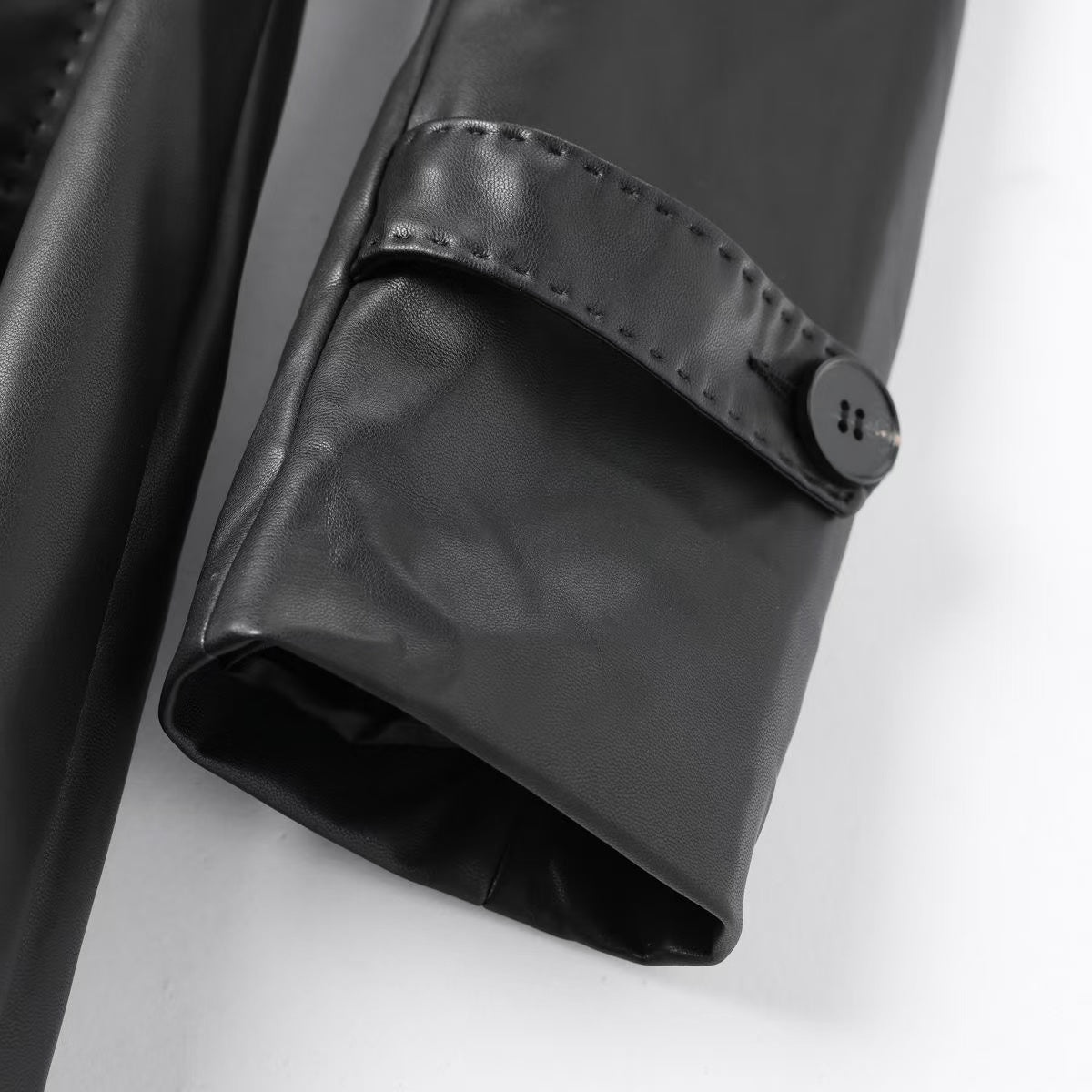 Women's sheep leather black long trench coat classic spring-automn women's casual long top - YZ Lether