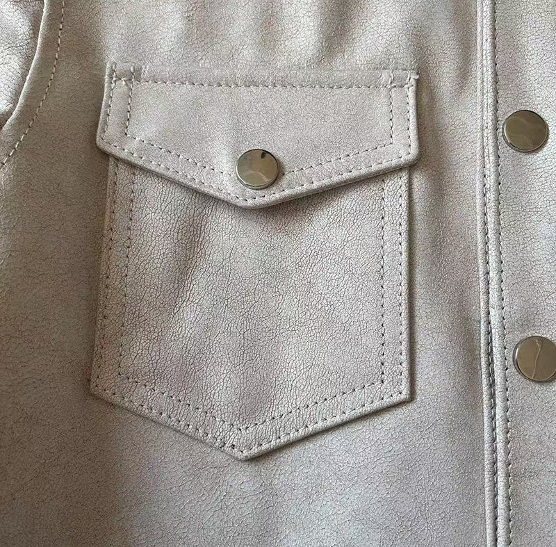 Men's cow leather shirts blouse inner layer classic casual men top - YZ Lether