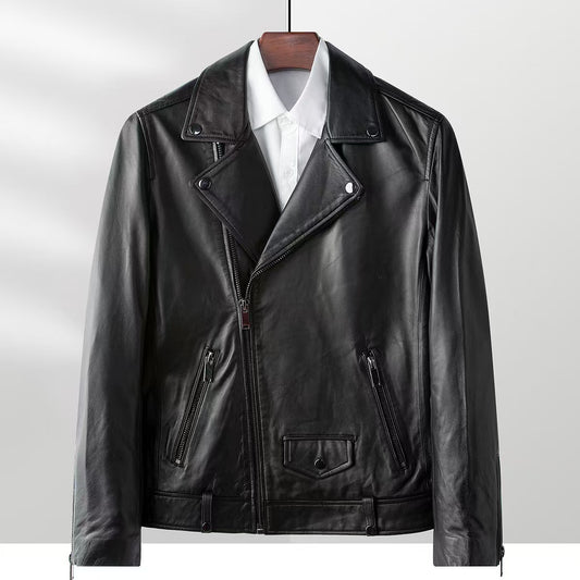 Men's sheep leather jacket classic all season men's top - YZ Lether