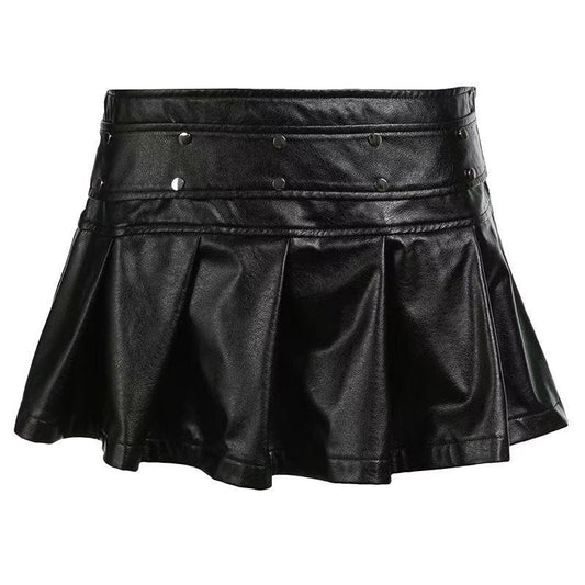 Women's sustainable leather dress tassel design classic all seasons modern style half short skirt eco-friendly bustier s7 - YZ Lether