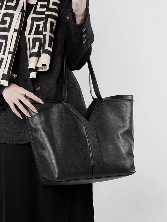 Leather women's cowhide braiding leather hand bag one-shoulder versatile large-capacity tote bag crossbody bag genuine leather women's bag B14 - YZ Lether