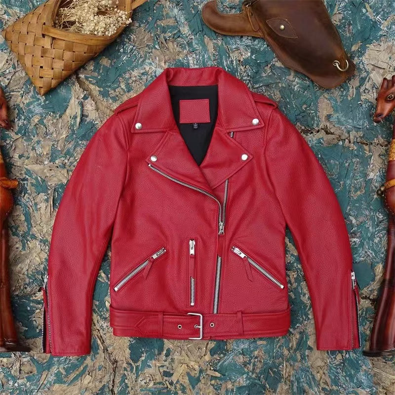 Women's sheep leather jacket classic spring-automn women's top - YZ Lether